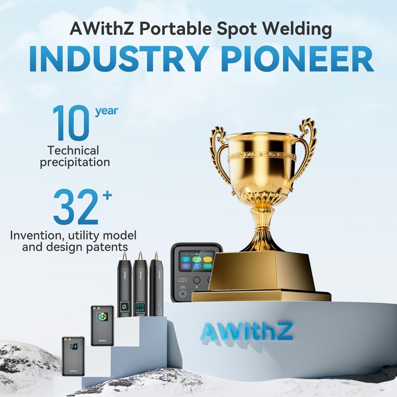 Battery Spot Welder, AWithZ Handheld Spot Welder 11 Gear Adjustable,