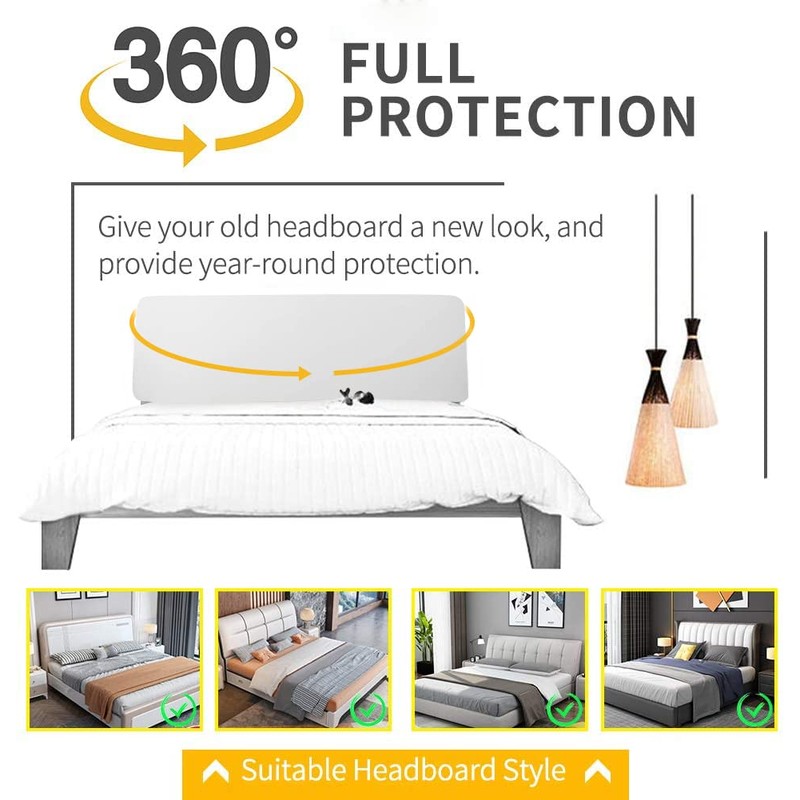 DUJUIKE Bed Headboard Cover for Queen, Stretch Bed Head Board