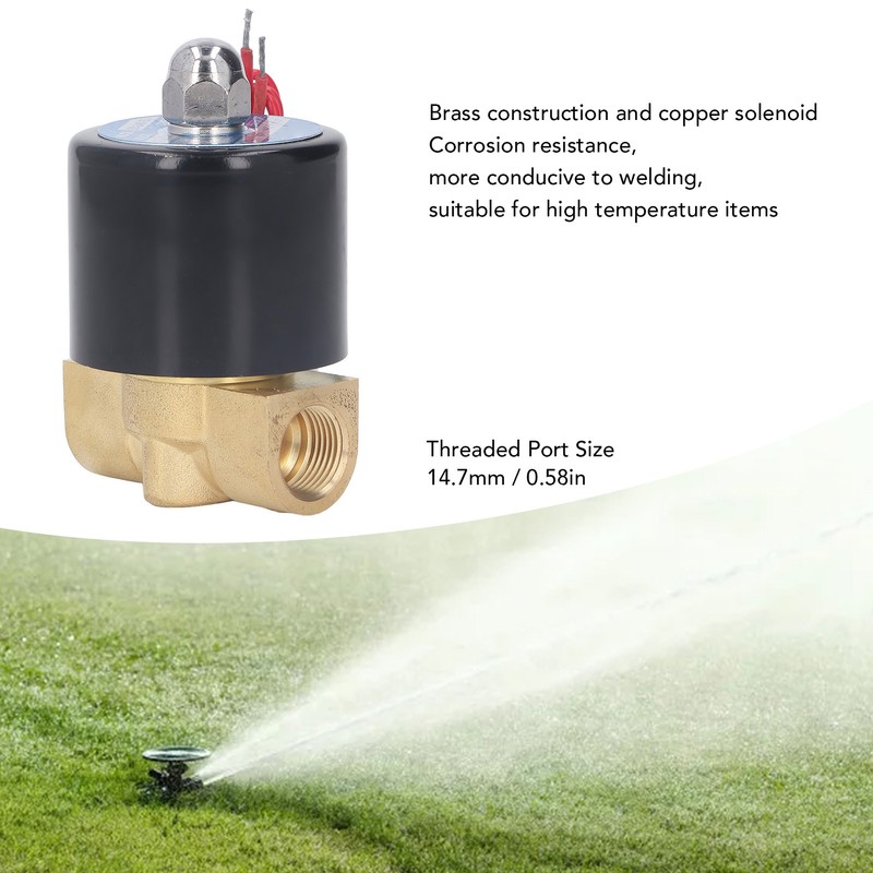 Brass Electric Solenoid Valve Female Thread 1 Way Flowing Normally