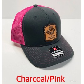T K Specialties Jacob “Don’t Tell The Bishop” SnapBack Trucker Rodeo Hats Amish  - Charcoal/Pink
