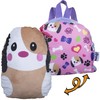 Zipstas Snuggle Pals 2-in-1 Girls Sleepover Bag Reversible Backpack Cuddly