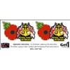 Royal Navy Veteran Poppy Car Sticker with White Ensign and