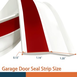 BEEBAON 32 FT Garage Door Top and Sides Seal, White Rubber Garage Door Sealing Strip, Universal Weather Stripping Replacement, Garage Door Seals with Screws and Screws Caps