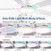 BYKISTOK Flush Mount RGB Ceiling Fan with RGB Light -
