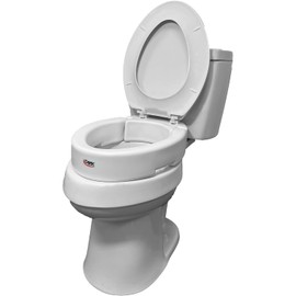 Carex Hinged Round Raised Toilet Seat Riser, Adds 3.5 Inches of Height, 300 lbs Capacity, Elevating and Raising Seat for Elderly and Handicap, Universal, Slip-Resistant, White