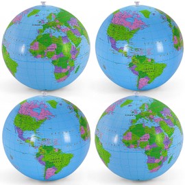 Globo Inflable de 16 Pulgadas,Globo del Mundo Hinchable de Playa,Bola de Playa Hinchable de la Tierra para Jugar en la Playa o Enseñar,Bolsas de Fiesta,Fiesta en la Piscina de Verano,Material