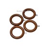 Natural Oak 45mm Wooden Curtain Pole Rings with Screw Eye