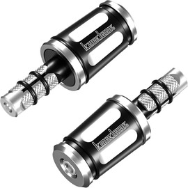 Kaedear KDR-BE2-U-S Handlebar End Weights for Motorcycles, Motorcycle Accessories, Variable Bar Ends (Silver/Black, Universal)