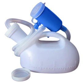 YUMSUM Male Bed Urinal Men's Potty Pee Bottle Collector 2000MLwith 1.3M Tube (White)