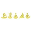 5 Pcs Yoga Statue Simple Style Yellow Attractive Decorative Durable