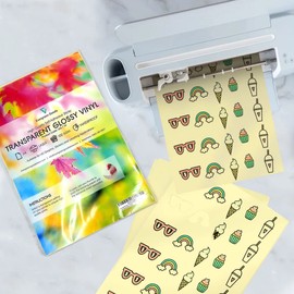 Evergreen Goods™ 20 Sheets Printable Sticker Vinyl for Cricut Cutters | Glossy Transparent A4 Waterproof | Laser Printers Only | Cutting/Plotting Machines - Silhouette Gemini | Make Stickers at Home