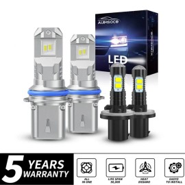 AUIMSOCO Para For Dodge Ram 1500 2500 1994-1998 Faros LED Hi/Lo+Kit de luces antiniebla