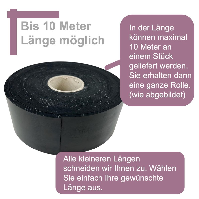 Rubber Strips with Fabric Insert - Thickness 3 mm in