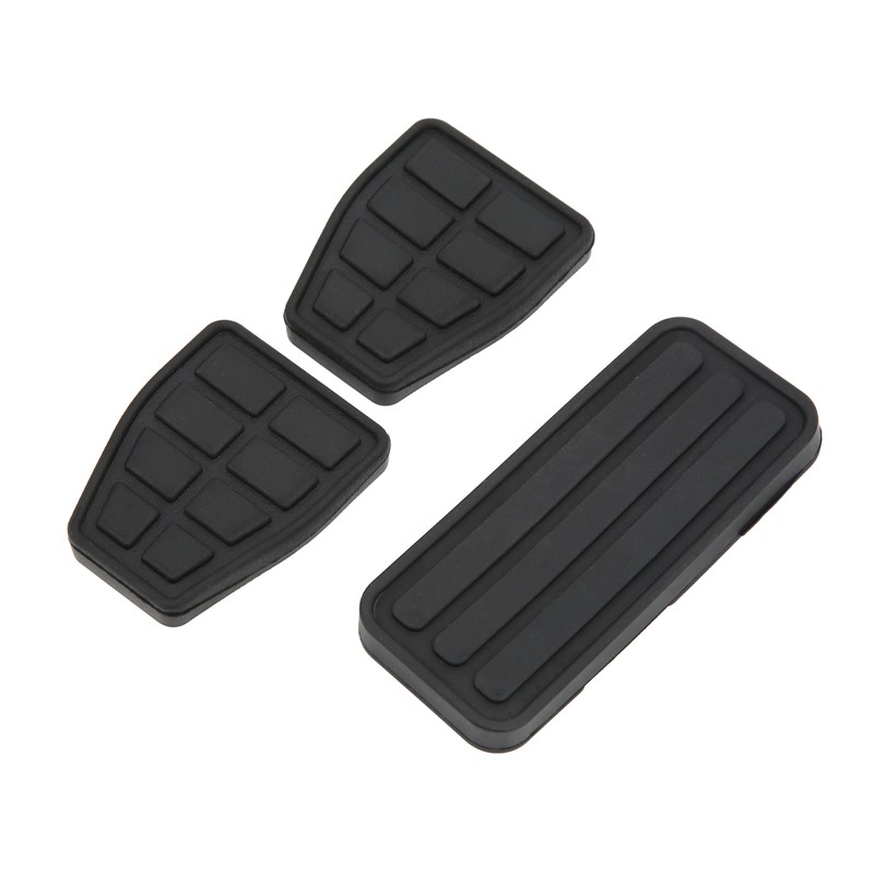 3pcs Clutch Brake Accelerator Pedal Pad Kit Rubber Black Flexible