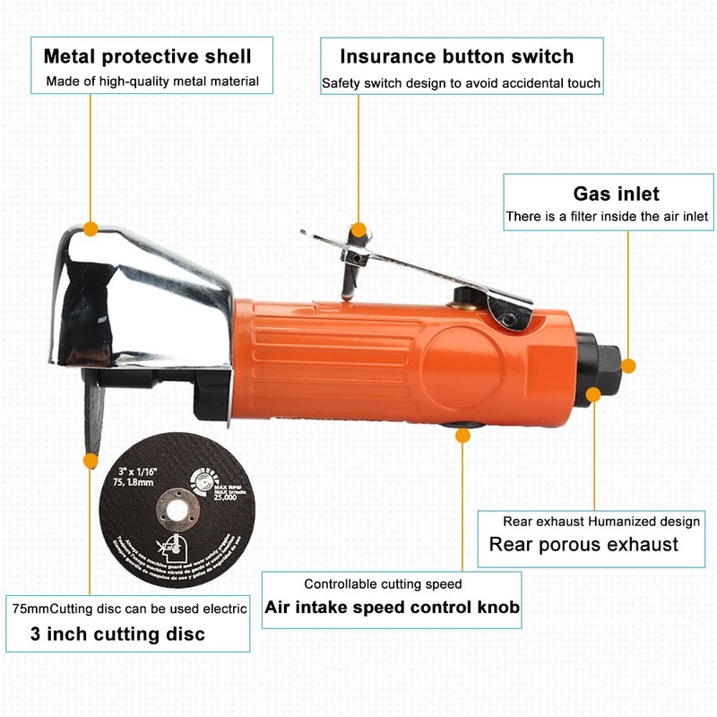 Mini Angle Grinder, Air Cut Off Tool 3-Inch for Cutting