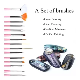Nail supply 15 Pinceles Profesional Para Mano Alzada Decoración De Uñas