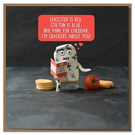 "Leicester is Red, Stilton is Blue." Cheesy Valentine's Day or Anniversary Card