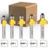 YONICO Roundover Router Bits Edge Forming Set 5 Bit Mini