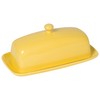 Now Designs Stoneware Rectangle Butter Dish with Lid, Lemon Yellow