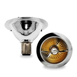 QLEE 2 Pack Led Ar70 Reflector Light 3w Ac Dc 12v Ba15d Base 2700k Warm White Spotlight Equivalent 30w Halogen Bulbs Indoor Outdoor Home Office Commercial Track Lamp 24°Beam