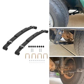 KUAFU 3 Leafs Spring Kit Rear Compatible With EZGO TXT 1996-2013 Golf Cart w/Bushings Sleeves Black Heavy Duty Set of 2 Durable