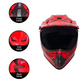 KRN Youth Kids Off-Road ATV DOT Approved Motorcycle Motocross Dirt Bike Helmet KY-B12 (Y-S)