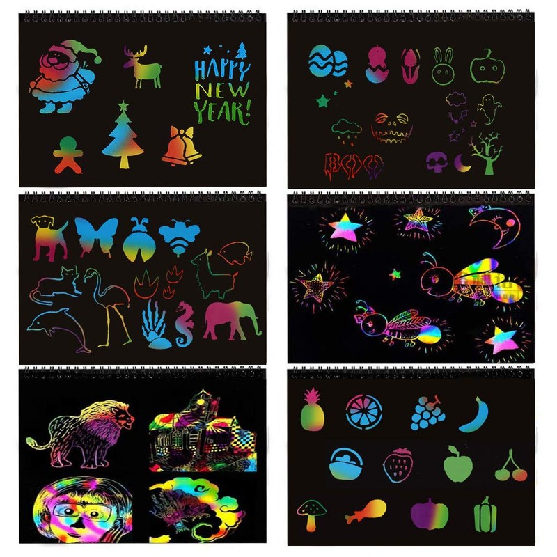 I&Art Scratch Art Books for Kids Scratch Art Paper Rainbow