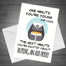RED OCEAN Funny Air Fryer Birthday Card For Mum Dad Friend Sister Daughter Son Boyfriend Girlfriend A6 Greetings Card