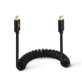 Kework 3.9ft 40Gbps USB 4.0 Type C Coiled Cable, Straight Male to Straight Male 240W 5A PD USB C 4.0 Spring Spiral Cord for Smartphones, Laptops, Thunderbolt 3, Support 8k@60Hz