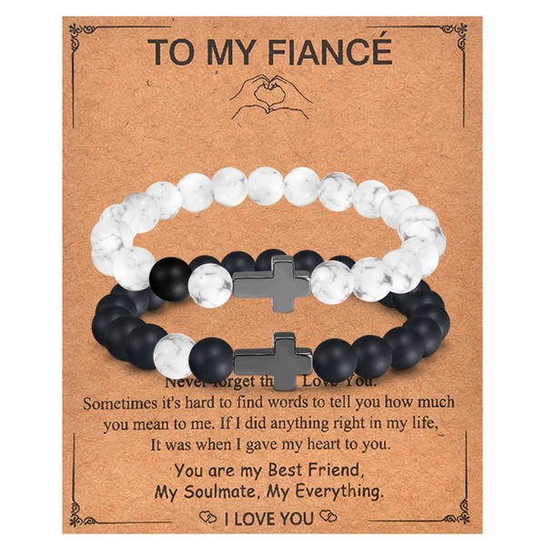 To My Fiance Gifts - Couple Bracelets Gifts with Sweet