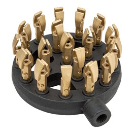 GSW Chinese Wok Range 18 Duck Mouth Shape Copper Tips Jet Burner, Cast Iron Body, Natural Gas, WR-JBD18NG (18 Tips NG)