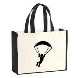 Huuraa Jute Bag Paragliding Gift 21 Litre Black Jute and Cotton Paragliding Gift Idea