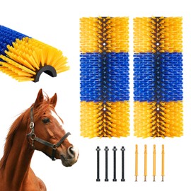 VEVOR Livestock Scratching Brush, 2 Pcs Horse Brush with 4 Screws, 17.1 x 7.5 in Cow Scratcher, for Back Itch Relief & Keep Cleaning, Grooming & Scratching Post Brush for Horse, Pig, Cattle Supplies