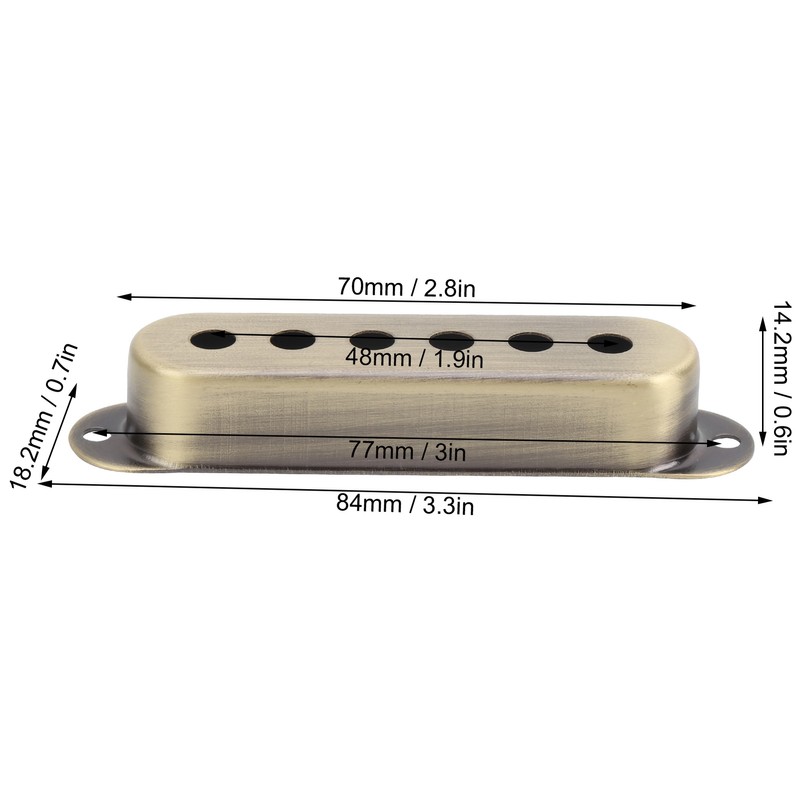 3Pcs Single Pickup Cover Brass 48mm/50mm/52mm Musical Instrument Accessories for