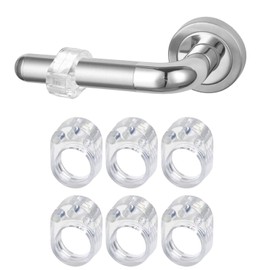Generic 6 PCS Transparent PVC Door Handle Bumpers Guard, Modern Door Stopper Wall Protectors, 3x2.2x1.2 cm, 6 pcs