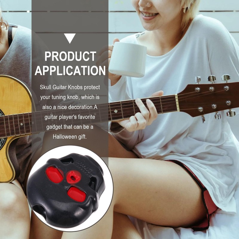 ibasenice Skull Tuning Pegs Cap - 6PCS Plastic Guitar Peg