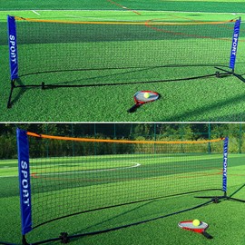 Badminton Net for Backyard - Adjustable Height Portable Sports Net - Fitness Accessory Sports Training Entertainment Mesh Equipment for Garden Backyard Outdoor Indoor Beach