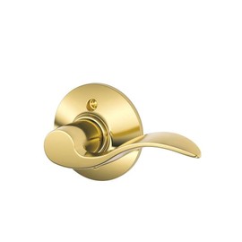 Schlage F170ACC605RH F170 ACC 605 RH Accent Right Hand Dummy Lever, Bright Brass