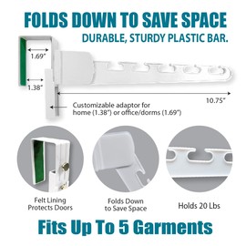 Wonder Hanger Over The Door 3-Pack Organizer for Clothes Hangers, Space-Saving Cascading Hanger Hooks, White