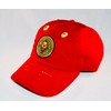 Damier Langevinè® Designer Trendy Distressed Fire Red Baseball Cap Lion