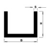 Aluminium U-profile AlMgSi05, H x W x H x S