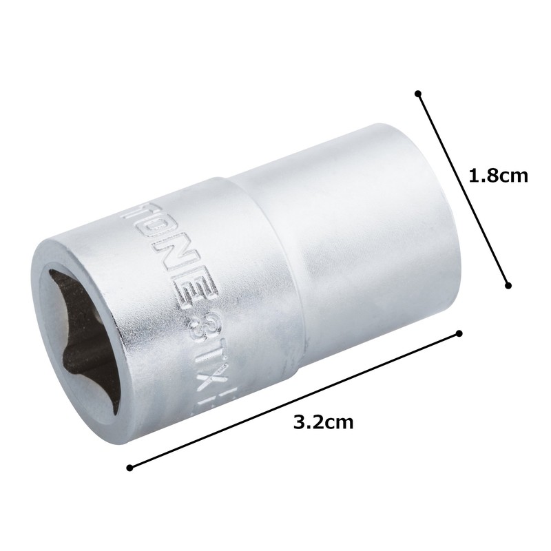 TONE E Type Torx Socket 3TX-E14 3/8 inch Drive Angle