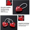 Red Heart Shape Padlock Mini 3 Digit Code Lock with
