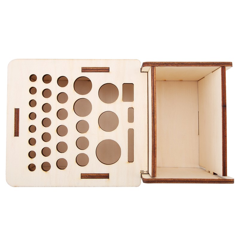 Multi Hole DIY Craft Tool Storage Wooden Holder Basswood Leather