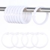 Oruola 12pcs White Plastic Shower Curtain Rings,O-Shape PP Plastic Material
