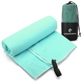 Legendwerk® microfiber towel 160 x 80 cm - quick-drying & lightweight - bath towel for fitness, sauna, travel & beach - sports towel with snap fastener loop & bag for storage
