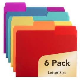 Mr. Pen- File Folders, 1/3 Cut Tab, 6 Pack, Assorted Colors, Letter Size, Colored File Folders, Letter File Folders, Color Folders, Office File Folders, Office Supplies File Folders, File Folder