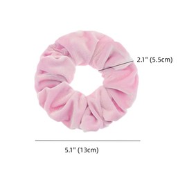 Pack of 2 Large Women Hair Bobbles Velvet Hair Scrunchies Rubber Bands Colourful Elastic Hair Bands for Girls Women Hair Accessories (Light Pink)