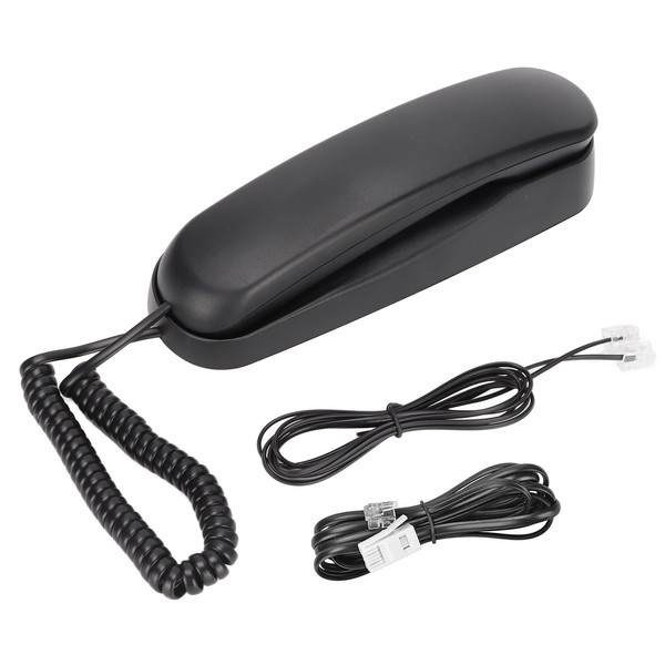 Corded Phone Black Multifunctional Wall Mount Desktop Corded Home Telephone