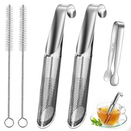 APOIMNA 2 Pcs Tea Infuser for Loose Tea, 304 Stainless Steel Tea Diffusers with Tea Scoop Tea Leaf Infuser Travel Fine Mesh Tea Spoon Infusers for Loose Tea, Rose, Herbs(Tea Infuser+Scoop)